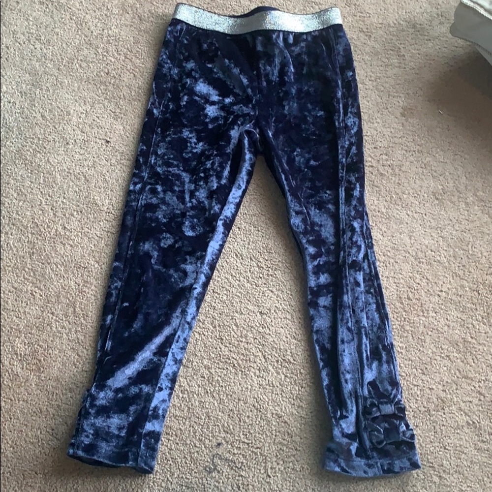 Girls velour leggings navy size 6
